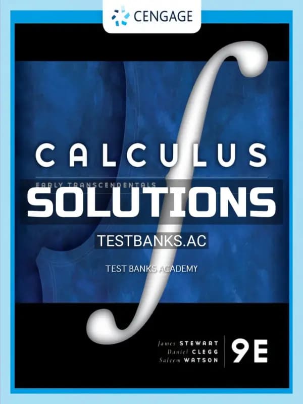 Cover for Solutions Manual for Calculus Early Transcendentals 9th Edition by Stewart