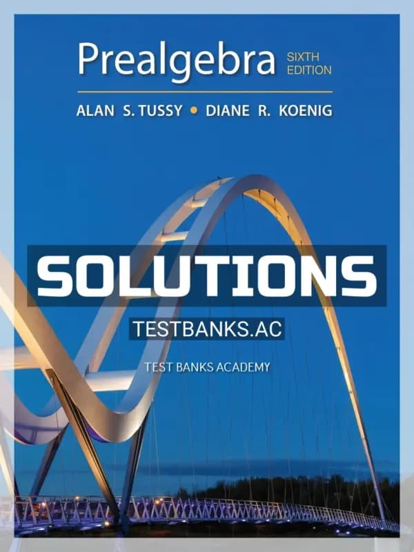 Cover for Solutions Manual for Prealgebra 6th Edition by Tussy