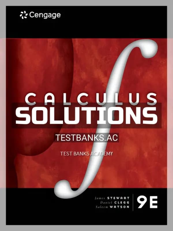 Cover for Solutions Manual for Calculus 9th Edition by Stewart