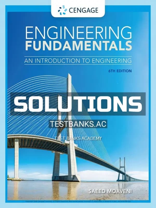 Cover for Solutions Manual for Engineering Fundamentals An Introduction to Engineering 6th Edition by Moaveni