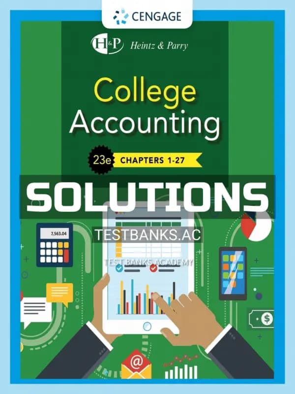 Cover for Solutions Manual for College Accounting 23rd Edition by Heintz