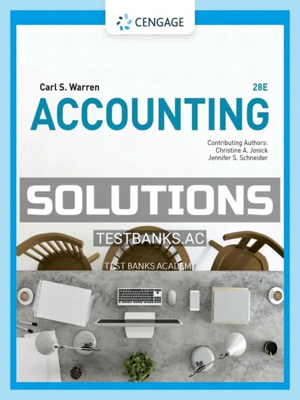 Cover for Solutions Manual for Accounting 28th Edition by Warren