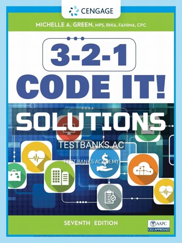 Cover for Solutions Manual for 3-2-1 Code It 7th Edition by Green