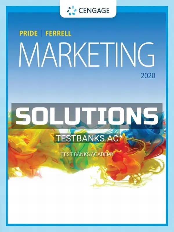 Cover for Solutions Manual for Marketing 20th Edition by Pride