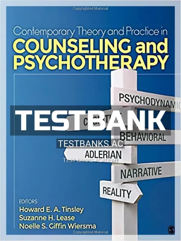Cover for Test Bank for Contemporary Theory and Practice in Counseling and Psychotherapy 1st Edition by Tinsley