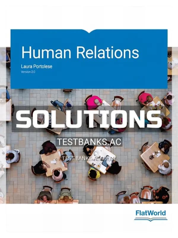 Cover for Solutions Manual for Human Relations Version 2 0 2nd Edition by Portolese