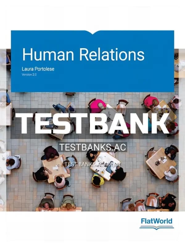 Cover for Test Bank for Human Relations Version 2 0 2nd Edition by Portolese