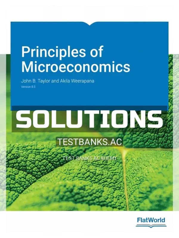 Cover for Solutions Manual for Principles of Microeconomics Version 8 0 8th Edition by Taylor