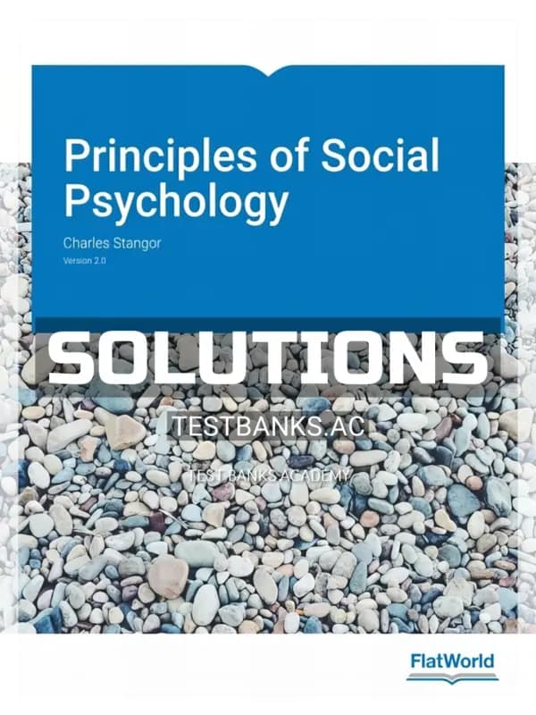 Cover for Solutions Manual for Principles of Social Psychology Version 2 0 2nd Edition by Stangor