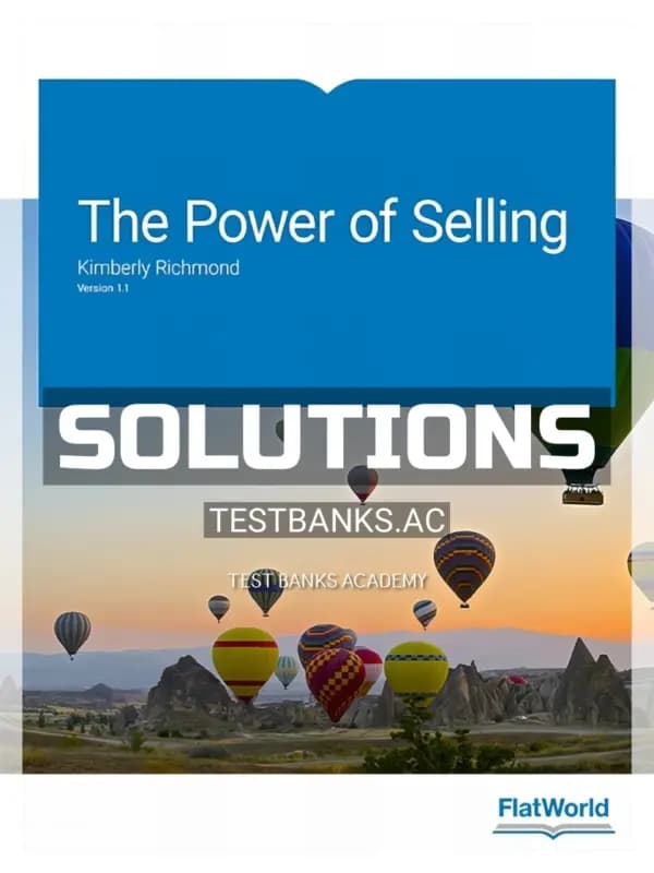 Cover for Solutions Manual for Power of Selling Version 1 1 1st Edition by Richmond