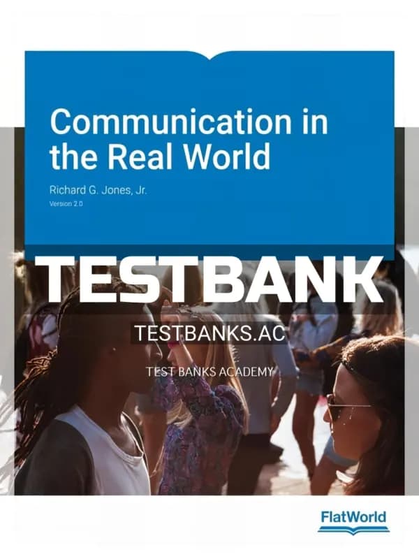 Cover for Test Bank for Communication in the Real World Version 2 0 2nd Edition by Jones