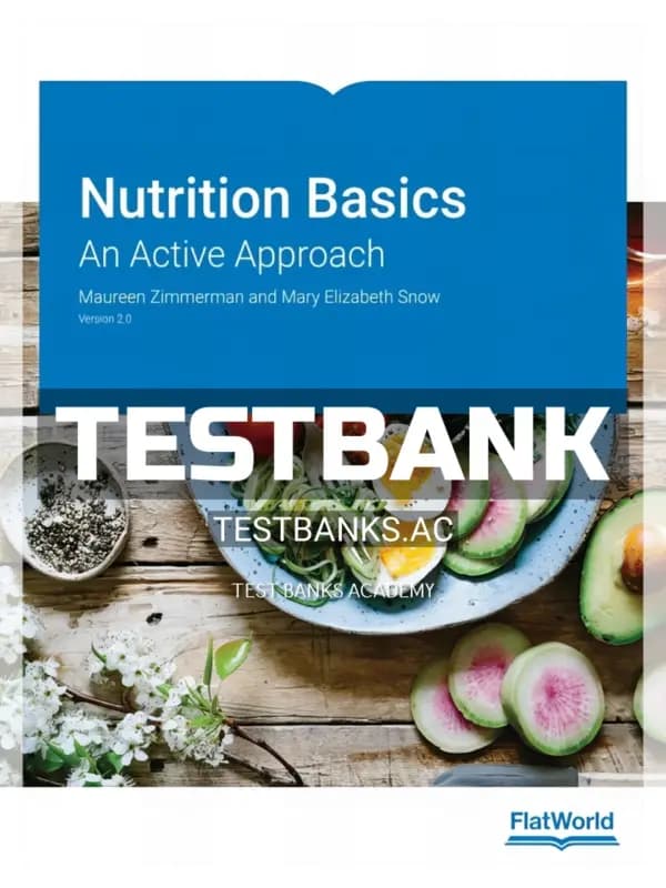 Cover for Test Bank for Nutrition Basics An Active Approach 2nd Edition by Zimmerman
