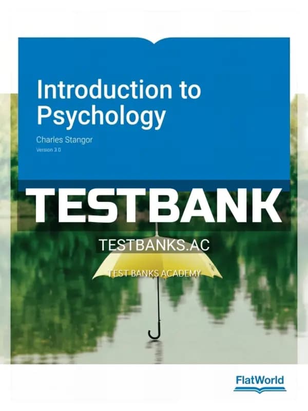 Cover for Test Bank for Introduction to Psychology Version 3 0 3rd Edition by Stangor