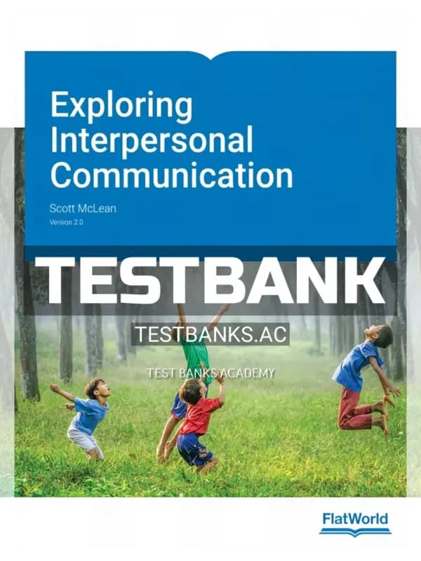 Cover for Test Bank for Exploring Interpersonal Communication 2 2nd Edition by McLean