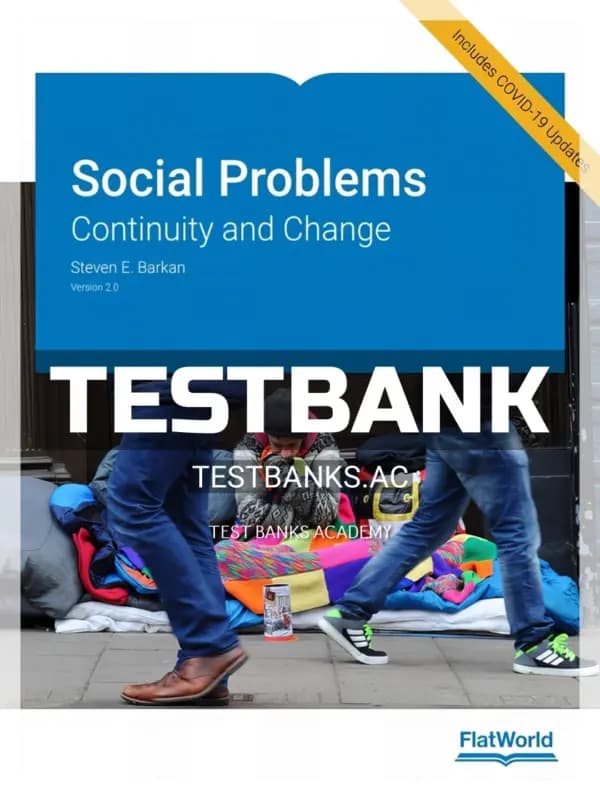 Cover for Test Bank for Social Problems Continuity and Change 2nd Edition by Barkan