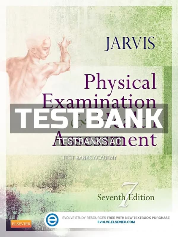 Cover for Test Bank for Physical Examination and Health Assessment 7th Edition by Jarvis