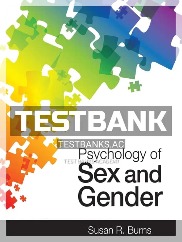 Cover for Test Bank for Psychology of Sex and Gender 1st Edition by Burns
