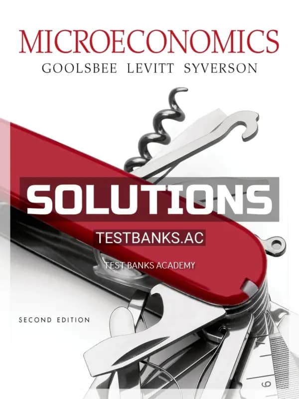 Solutions Manual for Microeconomics 2nd Edition by Goolsbee cover