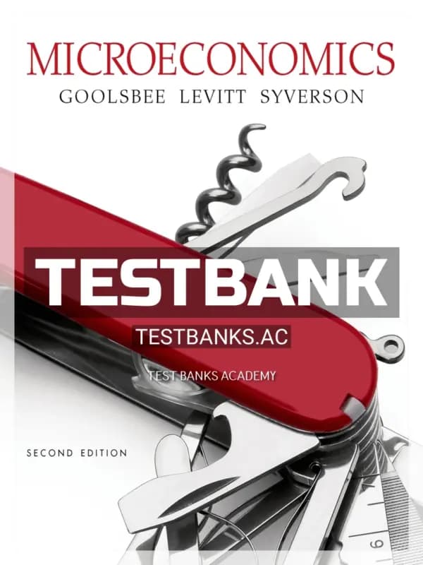 Cover for Test Bank for Microeconomics 2nd Edition by Goolsbee