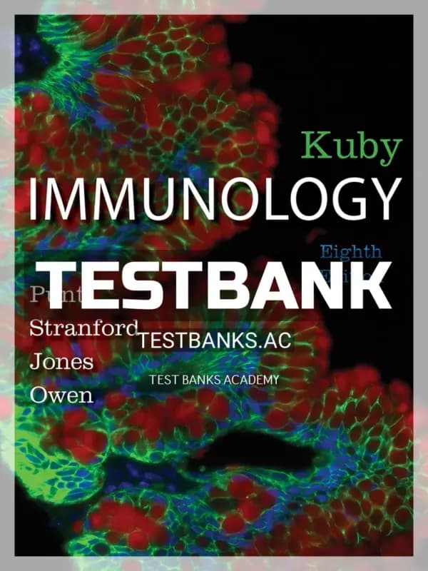 Cover for Test Bank for Kuby Immunology 8th Edition by Punt