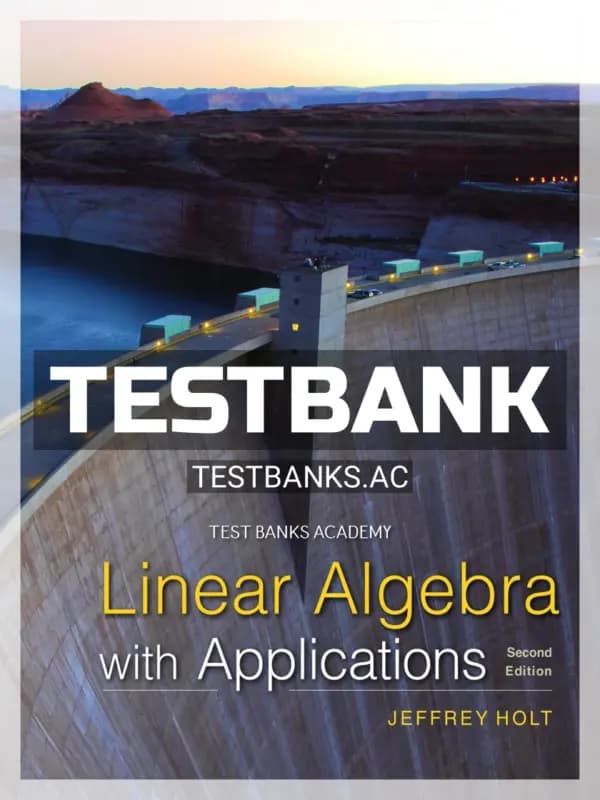 Cover for Test Bank for Linear Algebra with Applications 2nd Edition by Holt