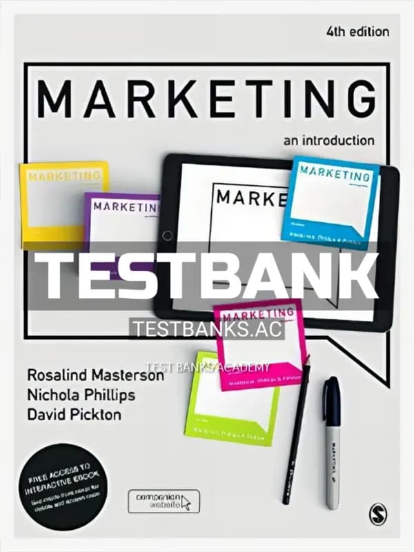 Cover for Test Bank for Marketing An Introduction 4th Edition by Masterson