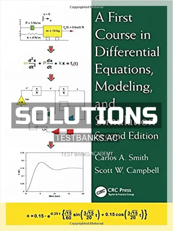 Cover for Solutions Manual for First Course in Differential Equations Modeling and Simulation 2nd Edition by Smith