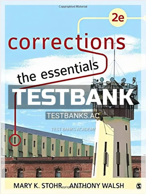 Cover for Test Bank for Corrections The Essentials 2nd Edition by Stohr