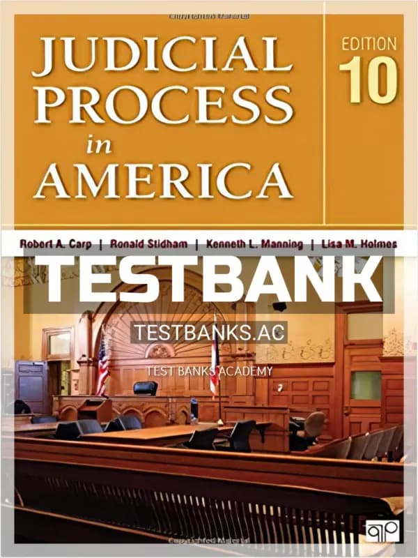 Cover for Test Bank for Judicial Process in America 10th Edition by Carp