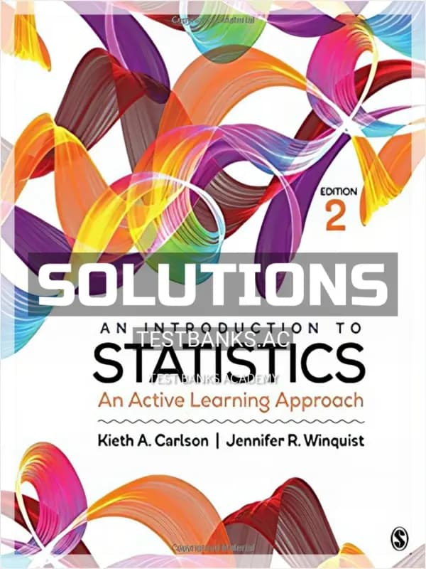 Cover for Solutions Manual for Introduction to Statistics An Active Learning Approach 2nd Edition by Carlson