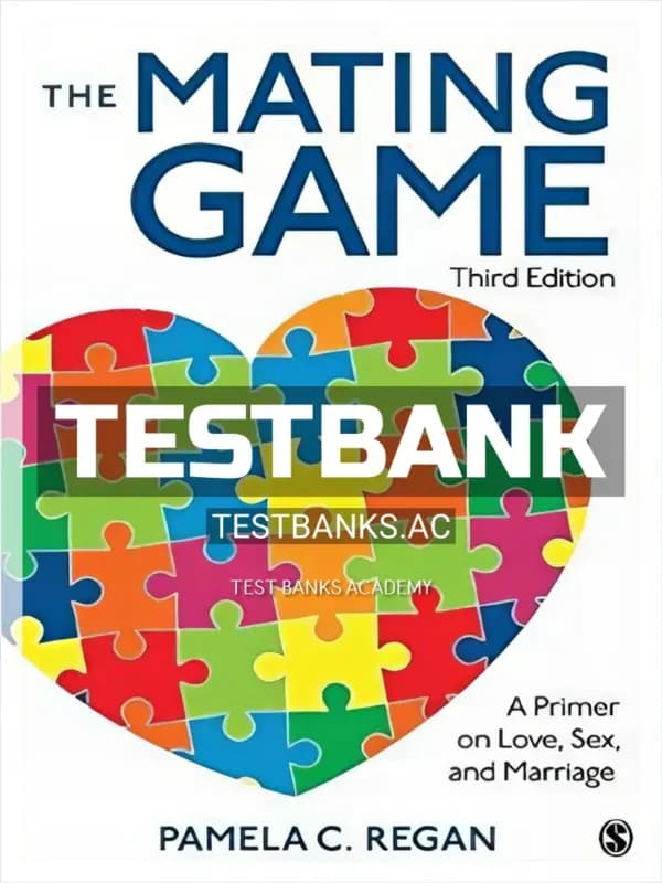 Cover for Test Bank for Mating Game A Primer on Love Sex and Marriage 3rd Edition by Regan