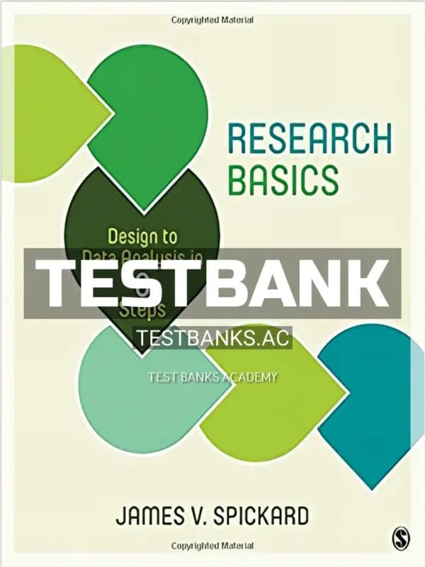Cover for Test Bank for Research Basics Design to Data Analysis in Six Steps 1st Edition by Spickard