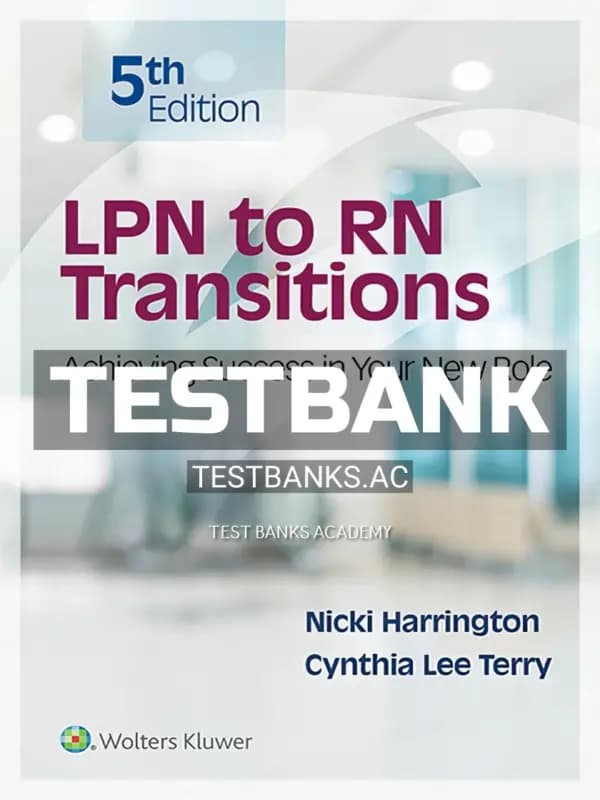 Cover for Test Bank for LPN to RN Transitions 5th Edition by Harrington