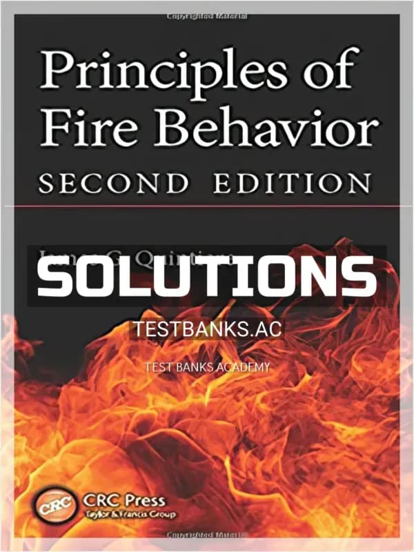 Cover for Solutions Manual for Principles of Fire Behavior 2nd Edition by Quintiere