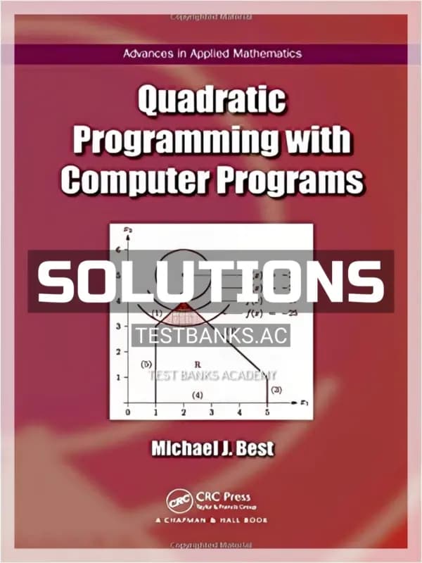 Cover for Solutions Manual for Quadratic Programming with Computer Programs 1st Edition by Best