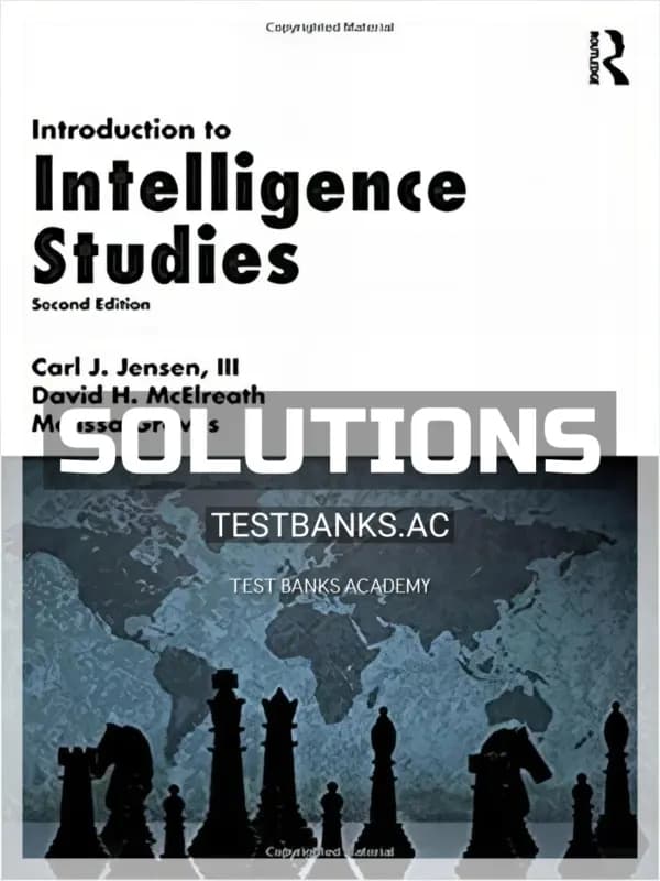 Cover for Solutions Manual for Introduction to Intelligence Studies 2nd Edition by Jensen III
