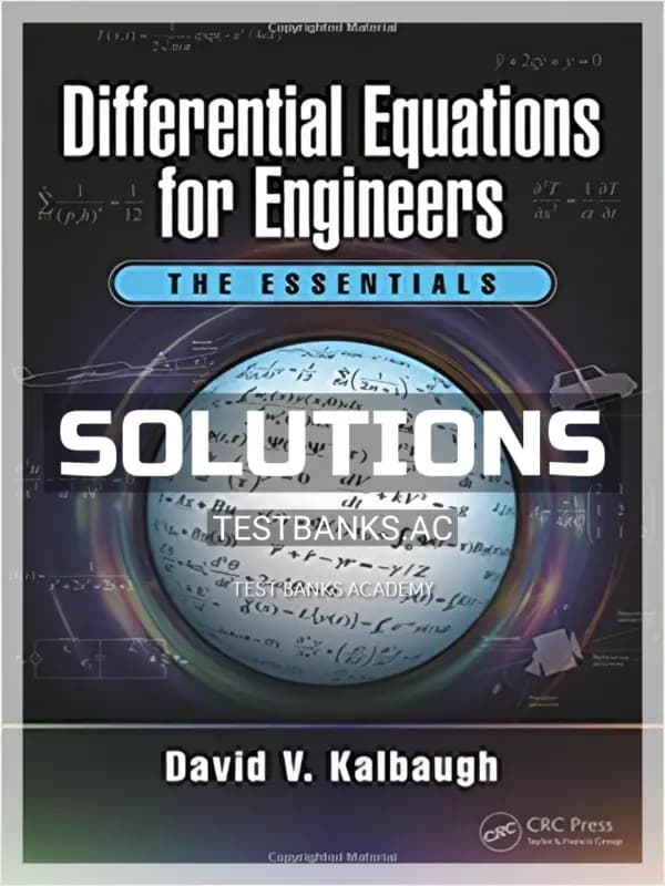 Cover for Solutions Manual for Differential Equations for Engineers The Essentials 1st Edition by Kalbaugh