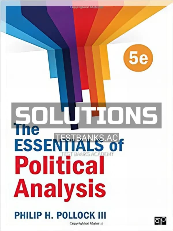 Cover for Solutions Manual for Essentials of Political Analysis 5th Edition by Pollock III