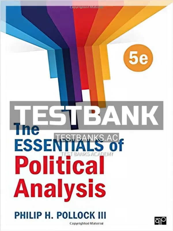 Cover for Test Bank for Essentials of Political Analysis 5th Edition by Pollock III