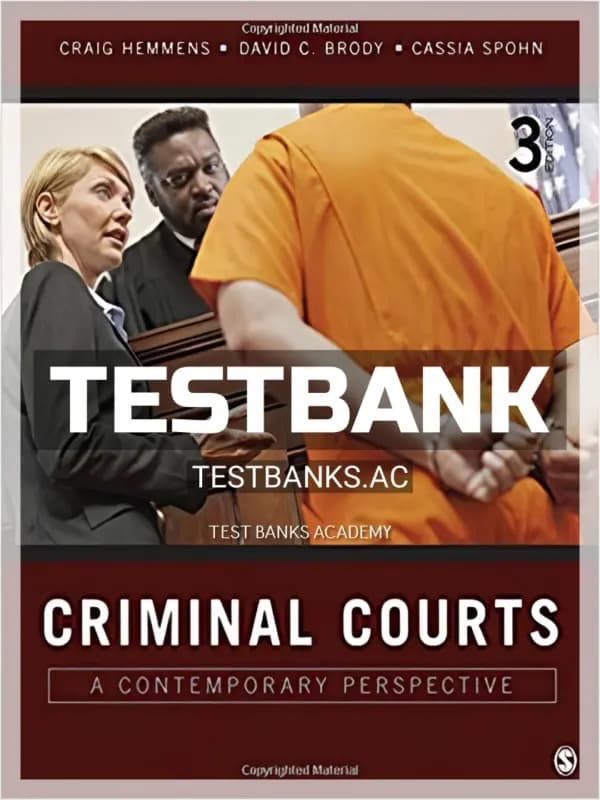 Cover for Test Bank for Criminal Courts A Contemporary Perspective 3rd Edition by Hemmens