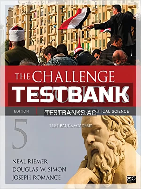 Cover for Test Bank for Challenge of Politics An Introduction to Political Science 5th Edition by Riemer
