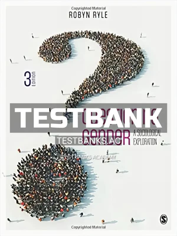 Cover for Test Bank for Questioning Gender A Sociological Exploration 3rd Edition by Ryle
