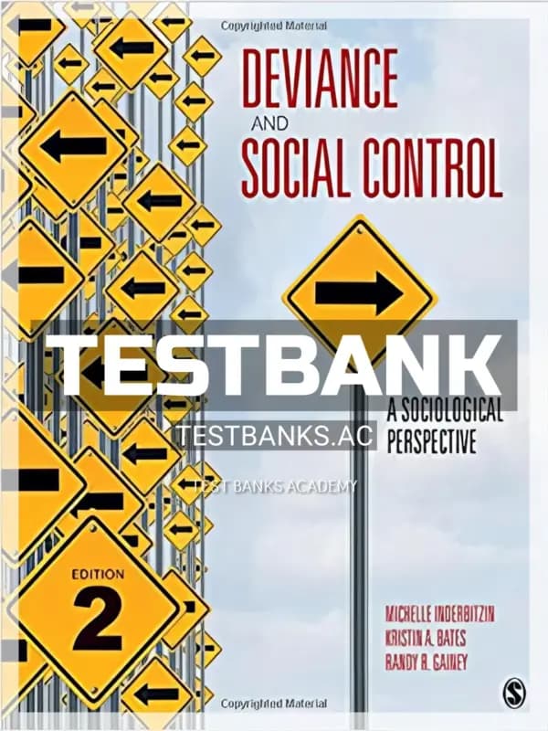Cover for Test Bank for Deviance and Social Control A Sociological Perspective 2nd Edition by Inderbitzin