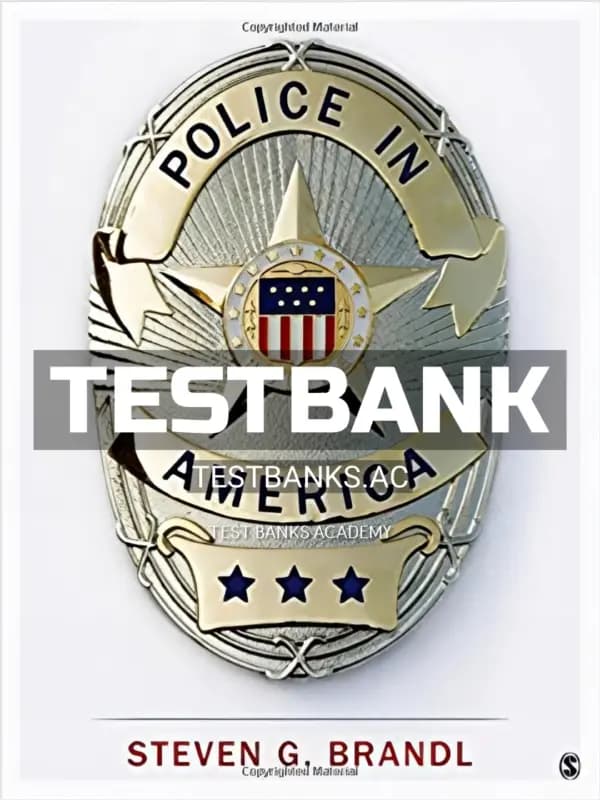 Cover for Test Bank for Police in America 1st Edition by Brandl