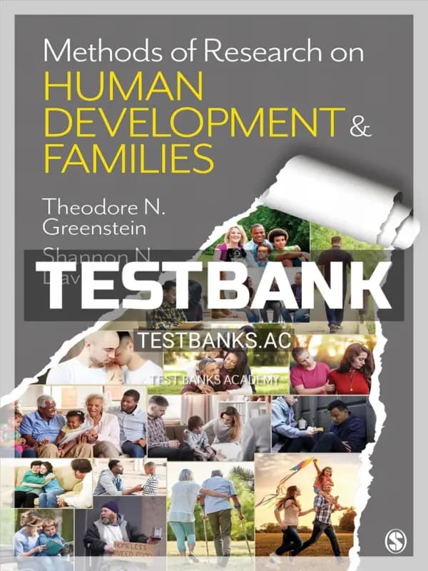 Cover for Test Bank for Methods of Research on Human Development and Families 1st Edition by Greenstein