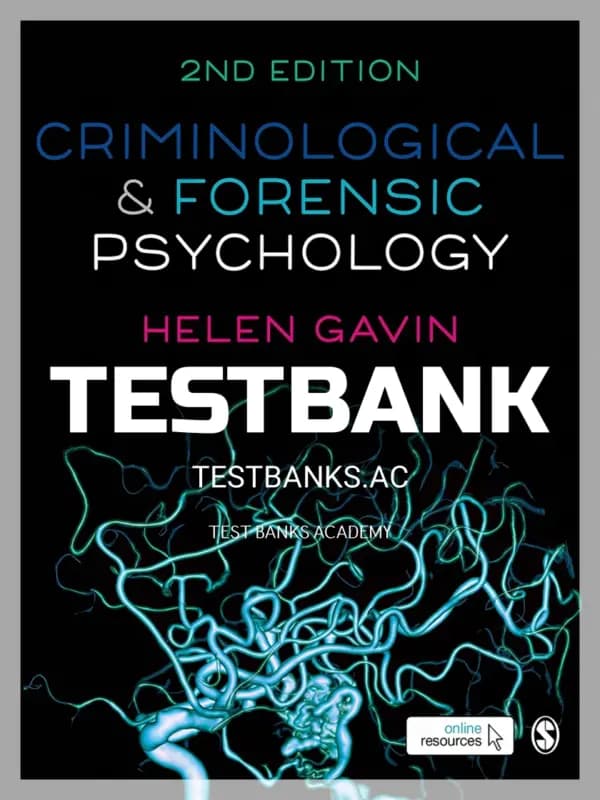 Cover for Test Bank for Criminological and Forensic Psychology 2nd Edition by Gavin