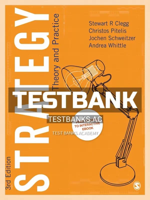 Test Bank for Strategy Theory and Practice 3rd Edition by Clegg cover