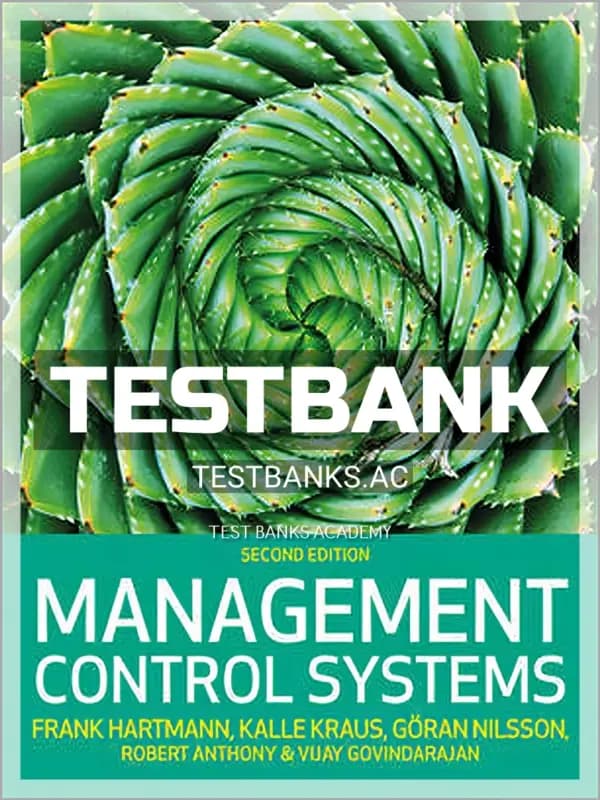 Cover for Test Bank for Management Control Systems 2nd CA Edition by Hartmann