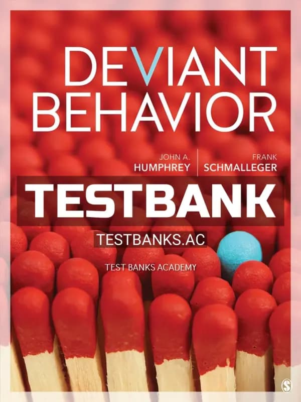 Cover for Test Bank for Deviant Behavior 1st Edition by Humphrey