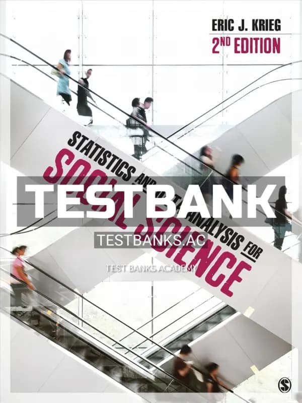 Cover for Test Bank for Statistics and Data Analysis for Social Science 2nd Edition by Krieg